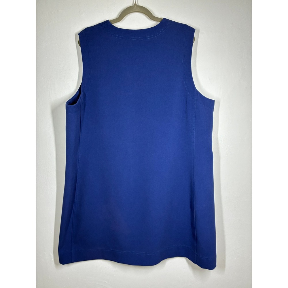 RACHEL Rachel Roy Royal Blue Sleeveless Zip Front Shift Dress Plus Size 3X - Picture 6 of 10